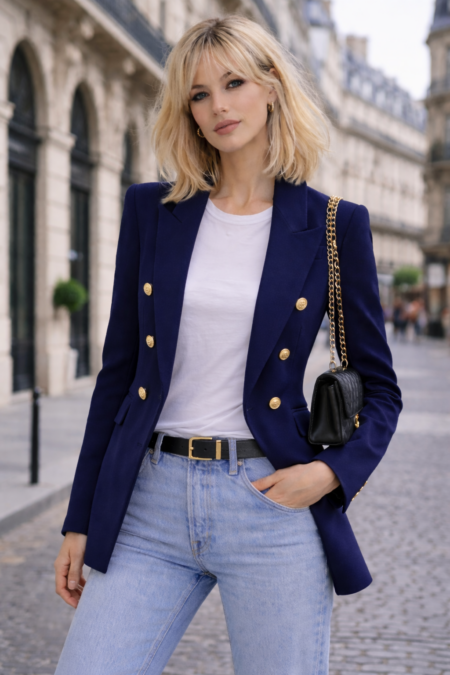 blazer bleu marine